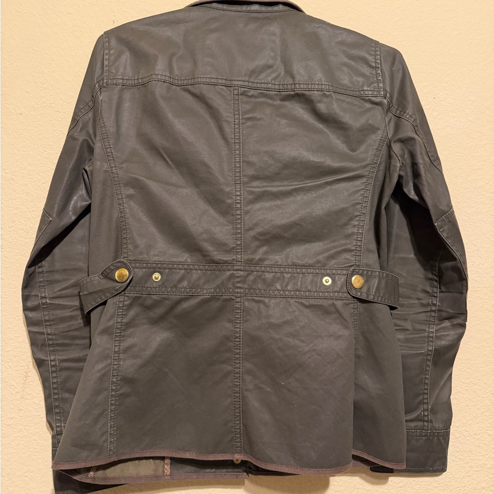 J. Crew Women's Waxed Boyfriend Chore Utility Jacket in Olive Green - Picture 2 of 4